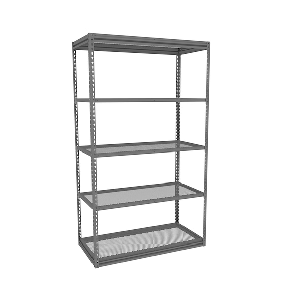 Z-Line Shelving W/Five Perf. Shlvs, Boltless, 48"Wx24"Dx84"H, Starter, Gry